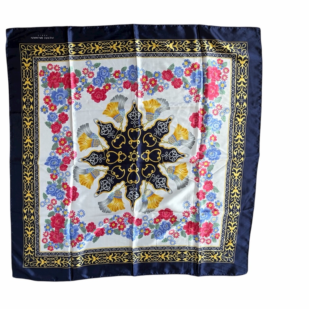 Pierre Balmain Navy and White Scarf